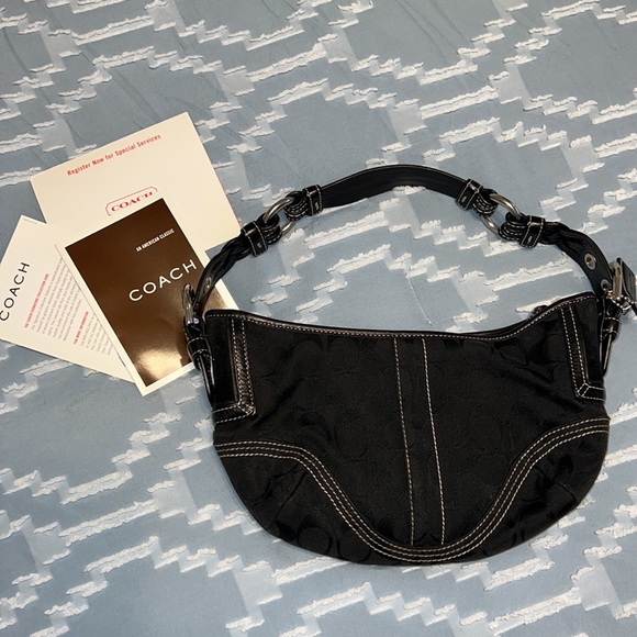 Early 2000s black Coach Shoulder bag with original duster bag. - Picture 2 of 6